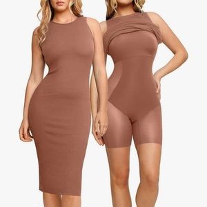 Popilush bodycon dress nude